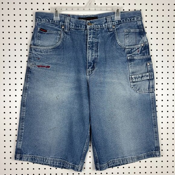 Vintage FUBU Carpenter Baggy Short Size 36 Stitched Logo Hip Hop 90s Skater Punk - Picture 1 of 7
